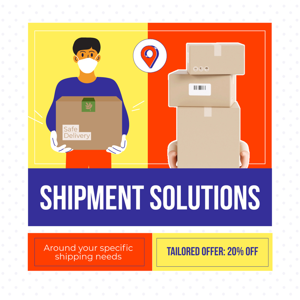 Safety Shipment Solutions Instagram AD Design Template