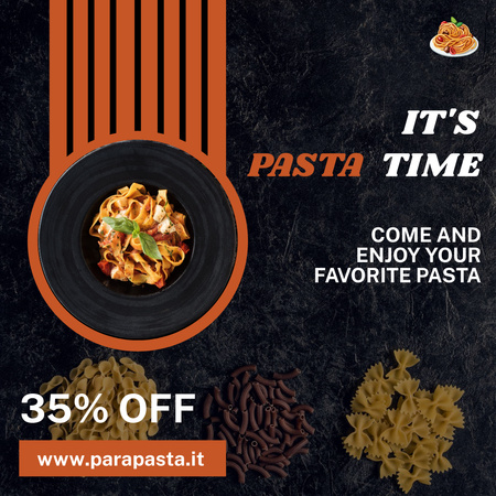 Italian Food Offer with Tasty Pasta Instagram Design Template