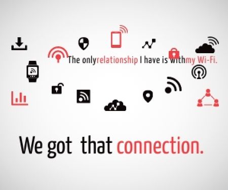 Platilla de diseño Wi-fi connection poster Medium Rectangle