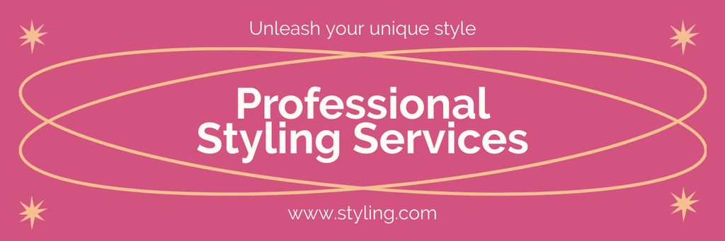 Professional Styling Services Offer on Pink Twitter Tasarım Şablonu