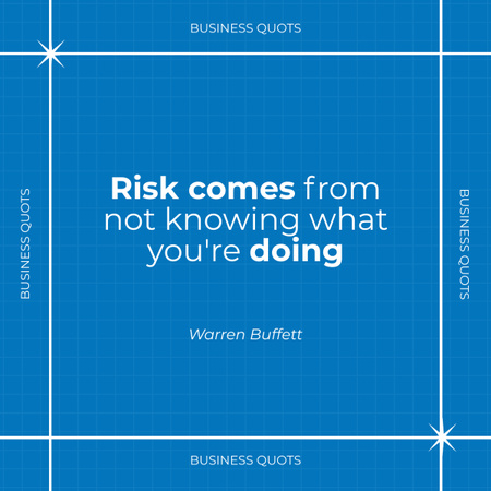 Plantilla de diseño de Business Quote about Risk and Opportunity Estimation LinkedIn post 