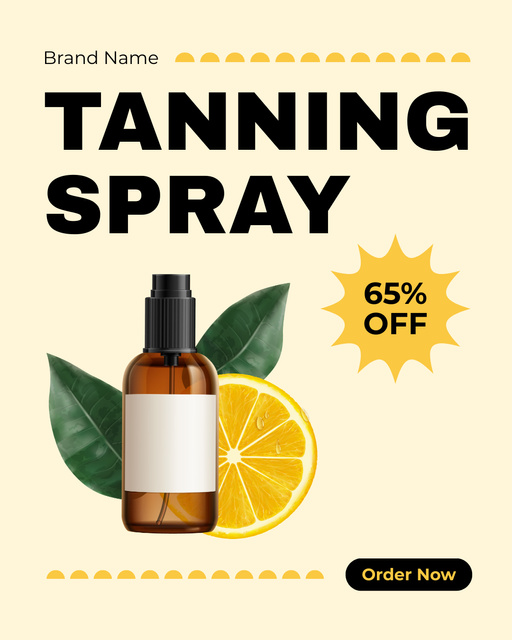 Discount on Tanning Spray with Natural Ingredients Instagram Post Vertical Design Template