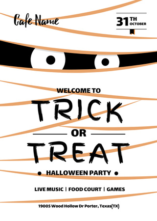 Halloween Party Scary Mummy Invitation Design Template