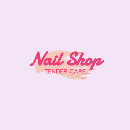 High-Quality Salon Services for Nails Logo 1080x1080px Design Template