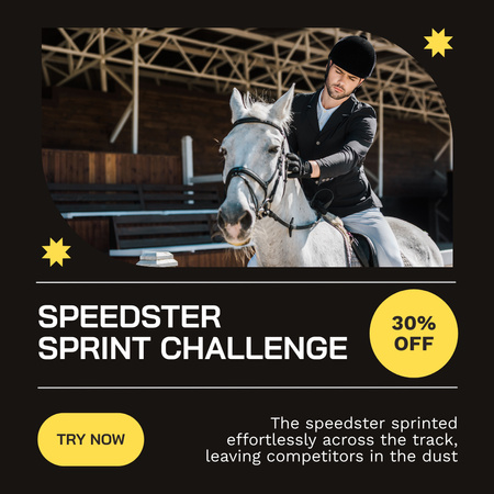 Announcement of Fastest Horse Competition Instagram AD Design Template