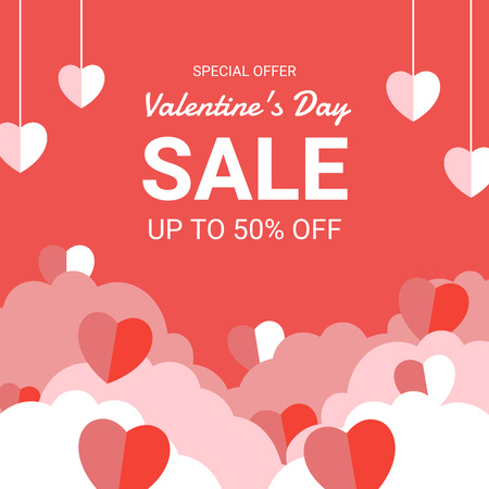 Designvorlage Special Discount Offer for Valentine's Day für Instagram AD