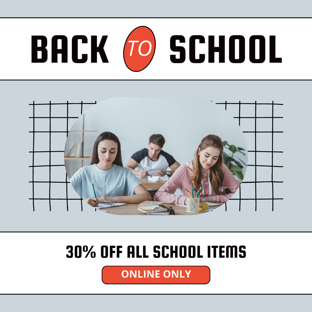 Modèle de visuel Offer Discount on All School Items with High School Students - Instagram