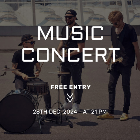 Designvorlage Rhythmic Music Concert Announcement With Free Entry für Instagram