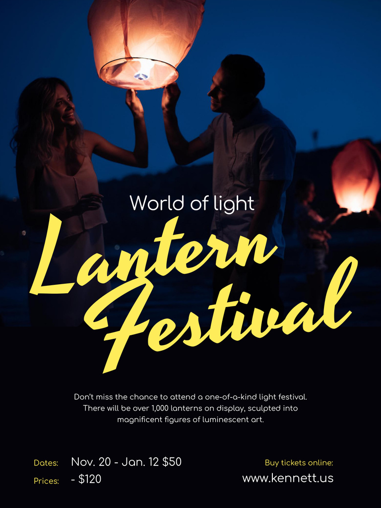 Lantern Festival Event Announcement Poster 36x48in Tasarım Şablonu
