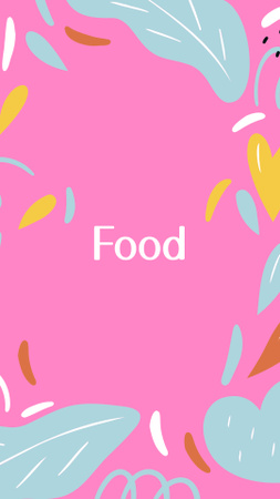 花のパターンの食品に関する情報 Instagram Highlight Coverデザインテンプレート