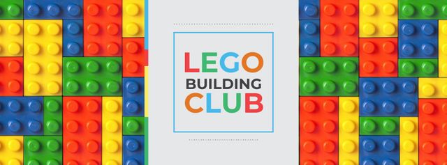 Plantilla de diseño de Lego Building Club Announcement Facebook cover 