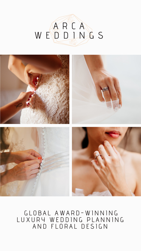 Designvorlage Wedding Organizing Services with Beautiful Bride für Instagram Story