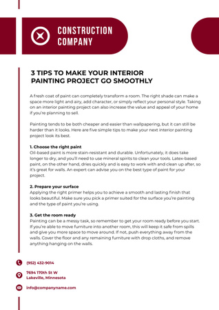 Tips to Professional Interior Painting Letterhead Šablona návrhu
