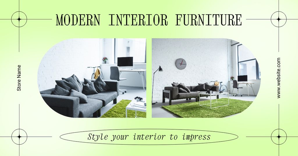 Modern Furniture for Vivid Interior Design Facebook AD Design Template