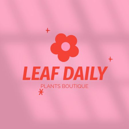 Platilla de diseño Plants Store Offer with Red Flower Illustration Logo