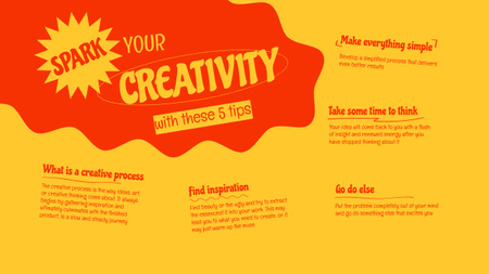 Tips to Spark Creativity Mind Map tervezősablon