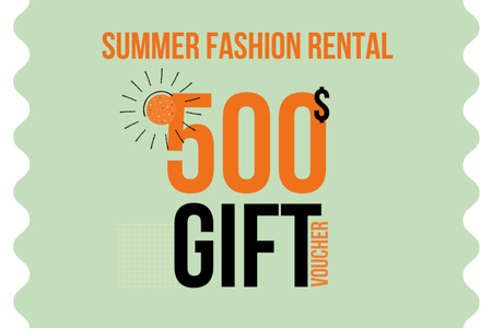 Clothes for rent summer fashion Gift Certificate Design Template