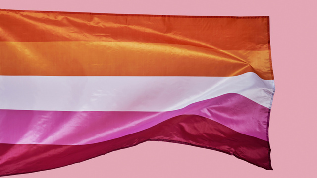Plantilla de diseño de Lesbian Visibility Week Announcement with Flag Zoom Background 