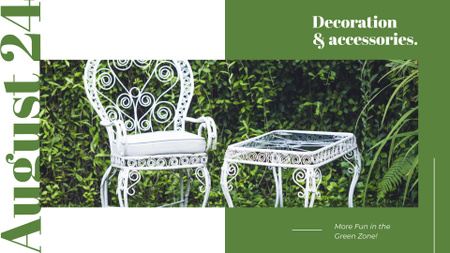 Elegant White garden Furniture FB event cover Design Template