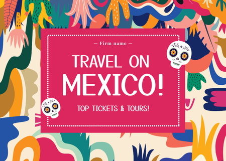Travel Tour in Mexico Postcard 5x7in Design Template