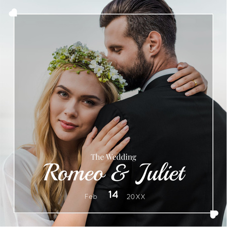 Wedding Invitation with Lovely Couple Instagram Tasarım Şablonu