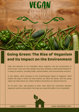 Veganismo e Nutrição Saudável Newsletter Modelo de Design