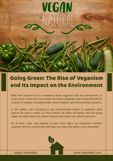 Veganism and Healthy Nutrition Newsletter – шаблон для дизайна