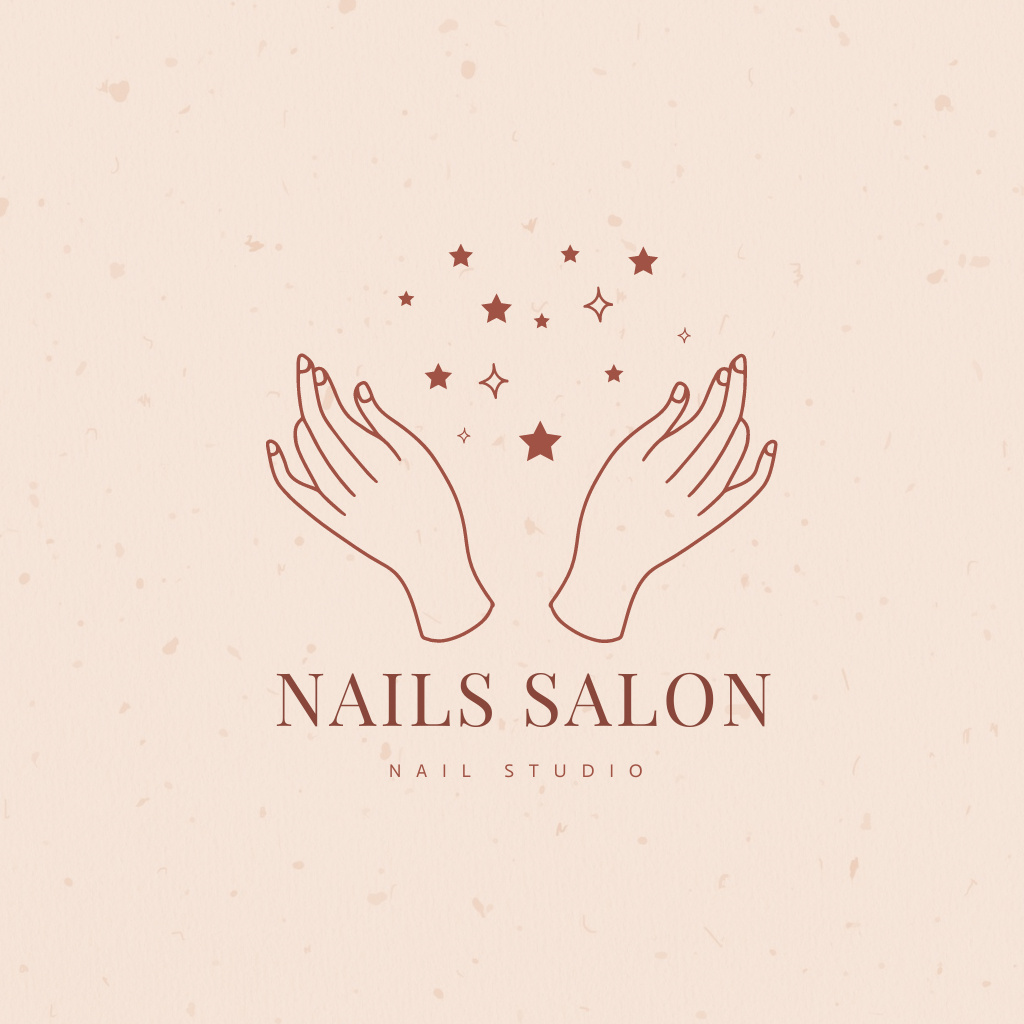 Luxurious Salon Services for Nails Logo Design Template