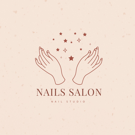 Luxurious Salon Services for Nails Logo Design Template