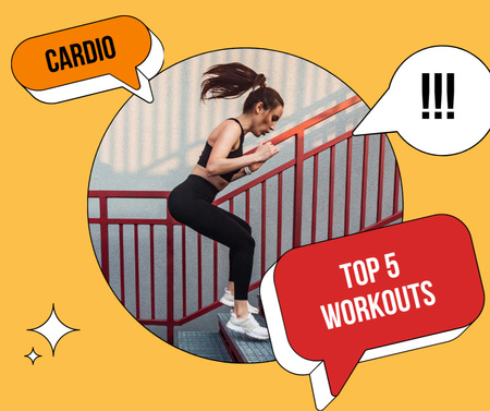 Platilla de diseño Top Cardio workout exercises Facebook