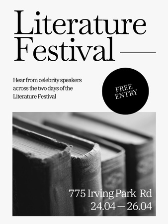 Platilla de diseño Literature Festival Announcement Poster US