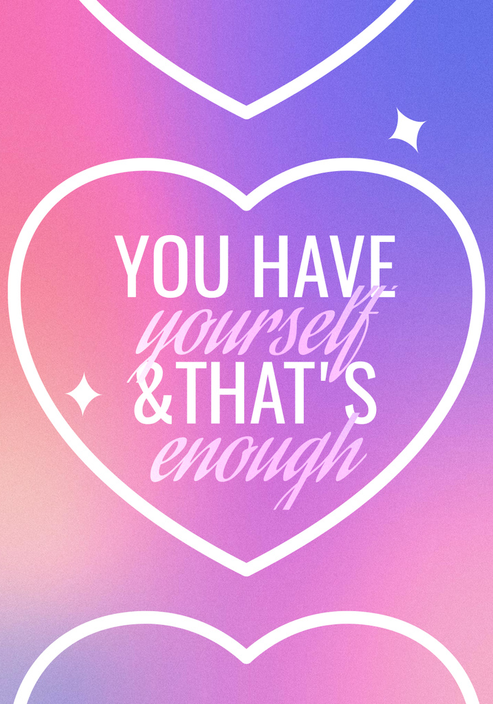 Inspirational Phrase with Heart on Pink Poster 28x40in – шаблон для дизайна