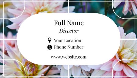 Funeral Home Advertising with Flowers Business Card US Design Template