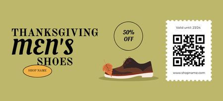 Men's Shoes Sale on Thanksgiving Coupon 3.75x8.25in Design Template