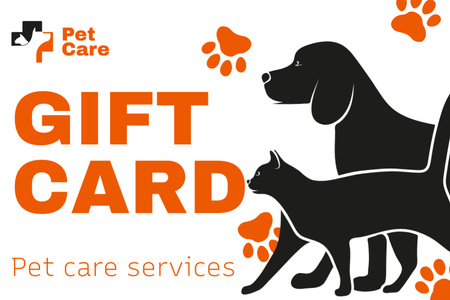 Ontwerpsjabloon van Gift Certificate van Waardebon voor veterinaire zorg