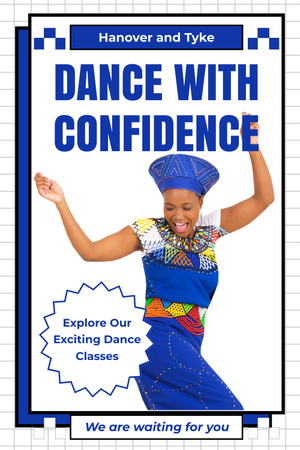 Dance Classes Ad with Inspiration for Dancing Pinterest Design Template