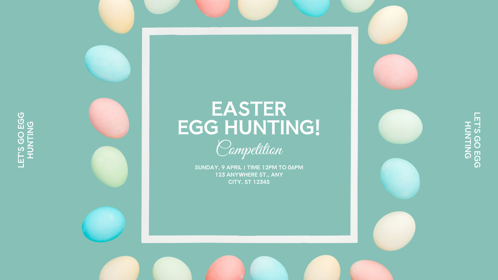 Easter Egg Hunting Day FB event cover Tasarım Şablonu