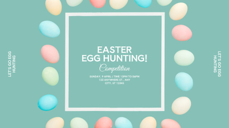 Plantilla de diseño de Día de caza del huevo de Pascua FB event cover 