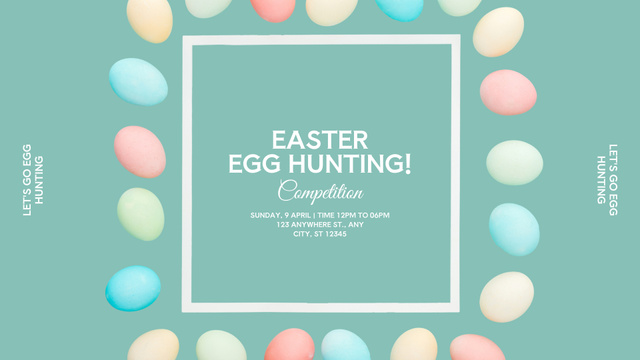 Easter Egg Hunting Day FB event cover Design Template