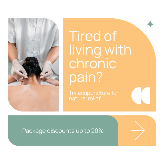 Package Discount On Acupuncture Treatment Offer LinkedIn postデザインテンプレート