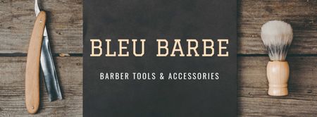 Durable Barbershop Tools And Accessories Sale Facebook cover Design Template
