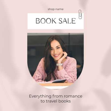 Ontwerpsjabloon van Instagram van Boeken van romantiek tot reisboeken