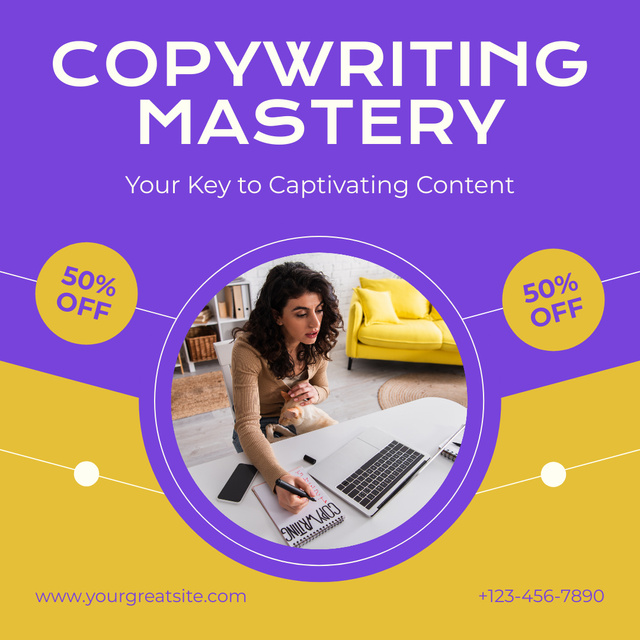Awesome Copywriting Service With Discounts Offer Instagram – шаблон для дизайна