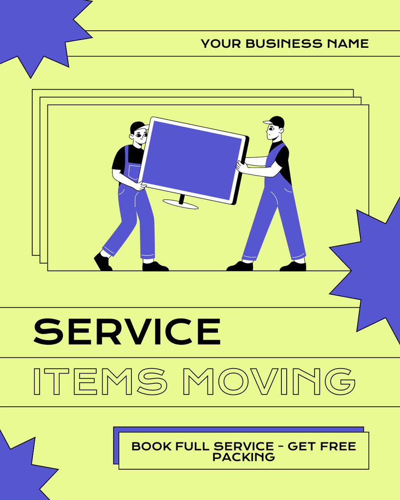 Services of Items Moving Ad Instagram Post Vertical Design Template
