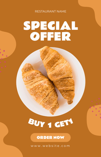 Special Offer of Croissants Recipe Card Šablona návrhu