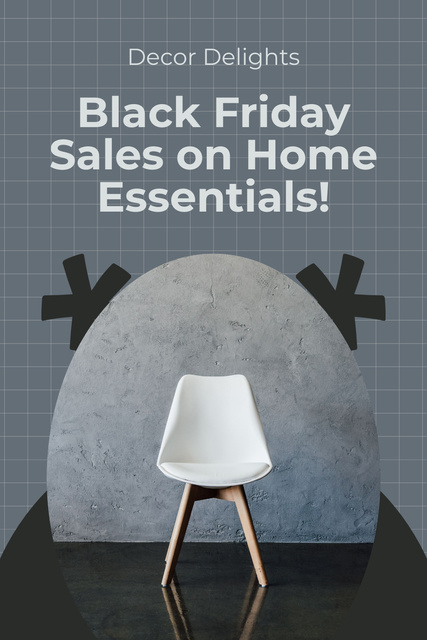 Black Friday Sale of Home Essentials Pinterest Design Template