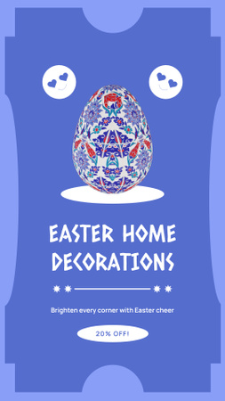 Easter Home Decorations Promo with Rotating Egg Instagram Video Story Design Template
