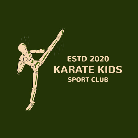 Karate Lessons for Kids Logo 1080x1080px Design Template