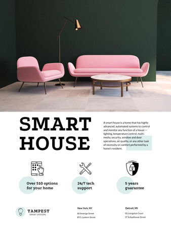 Platilla de diseño Technology of Smart House with Tech Icons Poster 36x48in