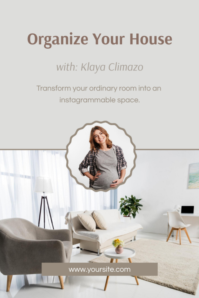 Tips for Organizing House with Living Room Flyer 4x6in Šablona návrhu